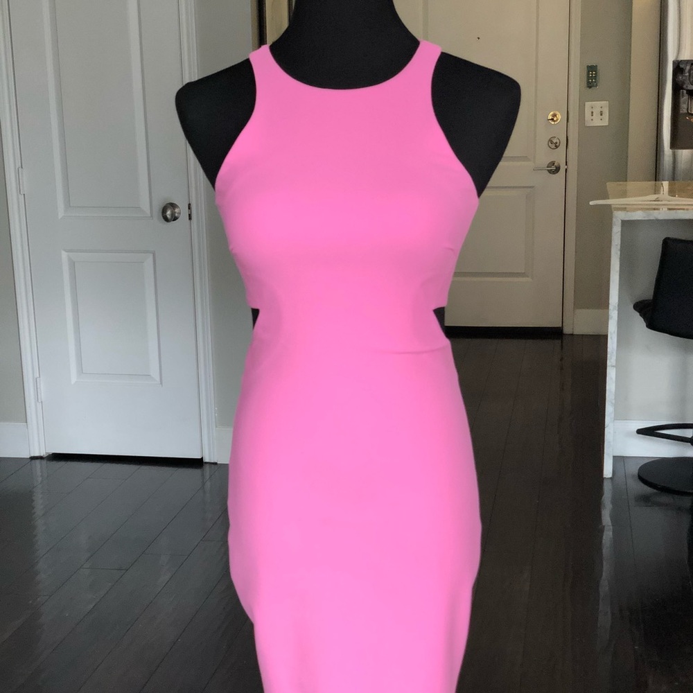 Elizabeth and James Pink cutout midi dress